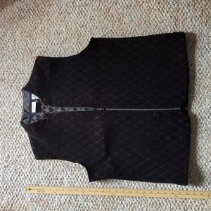 Chico’s 2  Brown Diamond Quilted Vest SZ L
